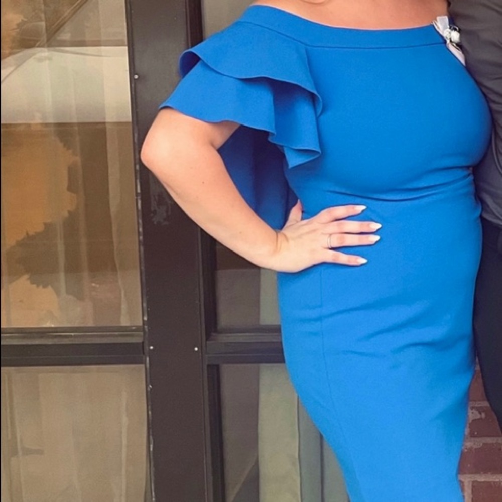 Royal blue Ralph Lauren midi dress. Worn once!